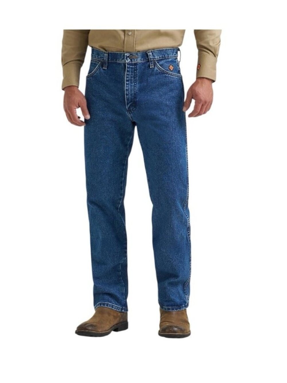 Wrangler FR Flame Resistant Outdoor Workwear Medium Wash Blue Jeans  Size 36x36